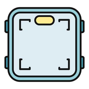 Kitchen scale measuring weight icon concept Stock Illustration
