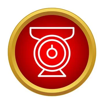 Kitchen scale measuring weight icon on red button Stock Illustration