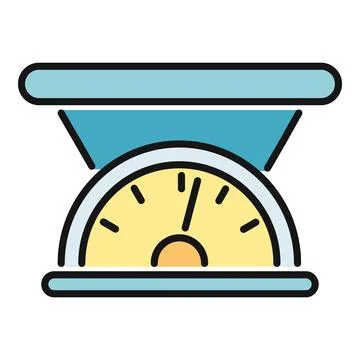 Kitchen scale measuring weight icon for cooking Stock Illustration