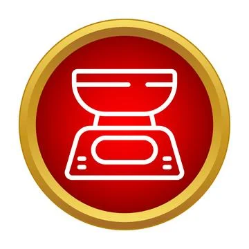 Kitchen scale measuring weight icon for cooking concepts Stock Illustration