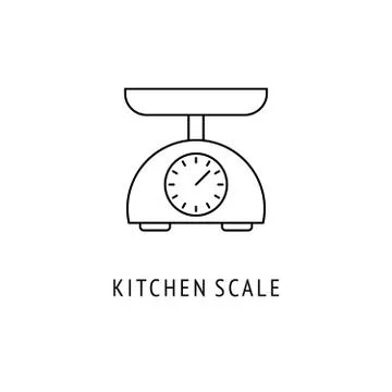 Kitchen scale outline icon Stock Illustration