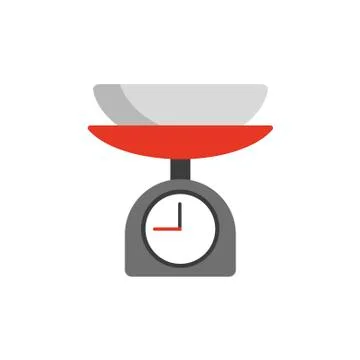Kitchen scale for products on white background. Vector illustration in trendy Stockillustratie