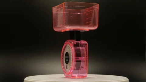 Kitchen scale spinning 스톡 동영상 108821830