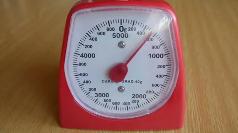 Kitchen Scale In Use Stock Footage 43079331