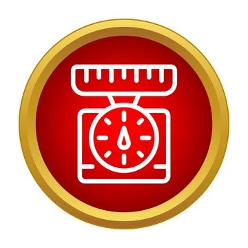 Kitchen scale weighing cooking ingredient measuring icon Stock Illustration