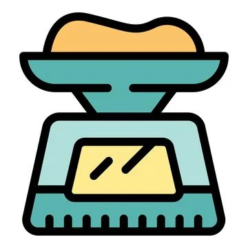 Kitchen scale weighing ingredients for baking a delicious cake Stock Illustration