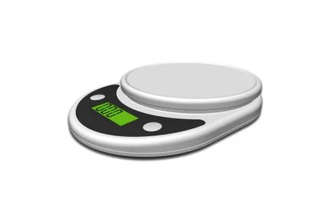 Kitchen scale on white background Stock Photos