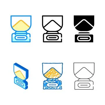 Kitchen scales color icon vector symbol variants Illustrazione stock