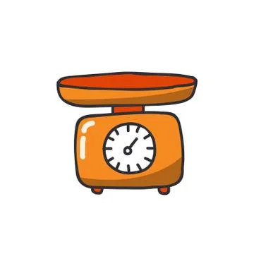 Kitchen scales doodle icon, vector illustration Stock Illustration