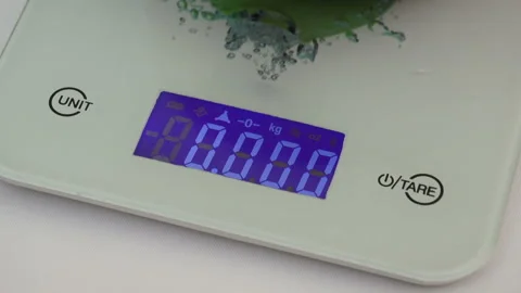 Kitchen scales electrons 7 Stock Footage 99723830