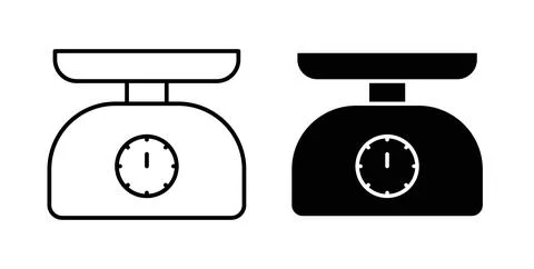 Kitchen scales icon in black and white. vector icon pack for websites Stock Illustration