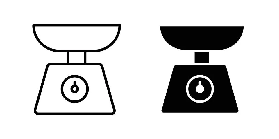 Kitchen scales icon illustration vector, icon set for apps Stock Illustration