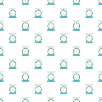 Kitchen scales seamless pattern for baking and diet Stock Illustration