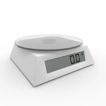 Kitchen scales on a white background Illustrazione stock