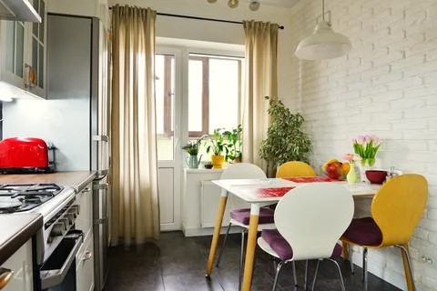Kitchen in Scandinavian style Stock Photos