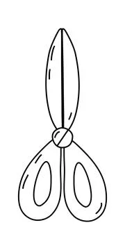 Kitchen scissors icon symbol template, doodle style flat vector outline for Stock Illustration