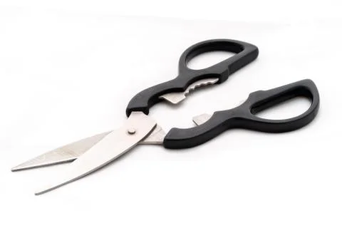 Kitchen Scissors Isolated on White Background Stock Photos