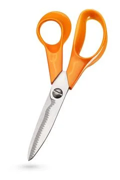 Kitchen scissors or shears isolated on white Stock Photos
