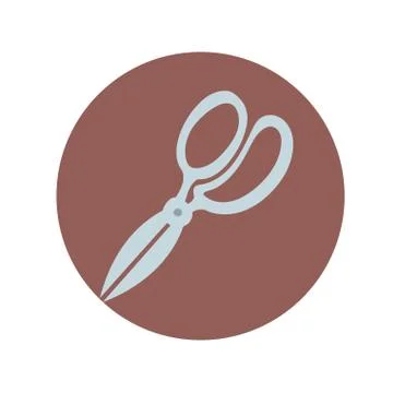 Kitchen scissors utensil hand draw style Stock Illustration