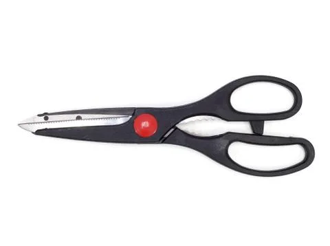 Kitchen scissors on white background Stock Photos