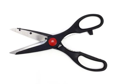 Kitchen scissors on white background Stock Photos