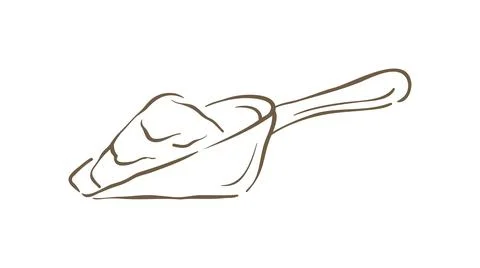 A Kitchen Scoop With Grains Or Sugar Hand Drawn Vector Graphic Illustration Stock Illustration