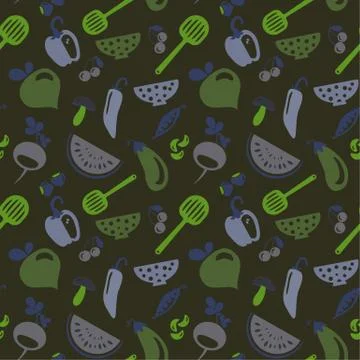 Kitchen seamless pattern decorative design Stock Illustration