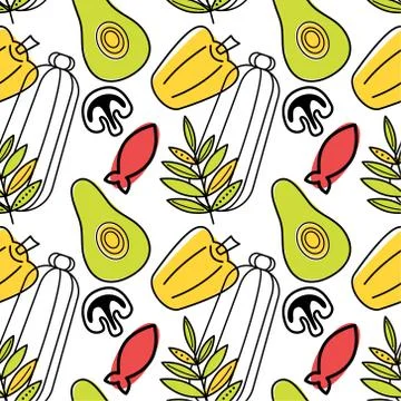 Kitchen seamless pattern design graphic Stock Illustration