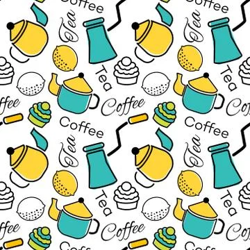 Kitchen seamless pattern design graphic Stock Illustration