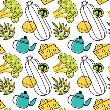 Kitchen seamless pattern design graphic Illustrazione stock