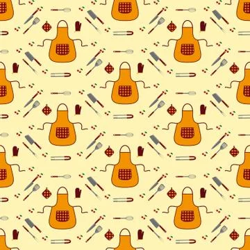 Kitchen seamless pattern Stock Illustration