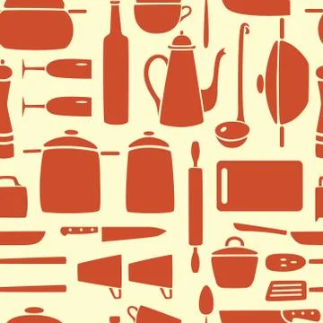 Kitchen seamless pattern 스톡 일러스트