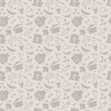 Kitchen seamless pattern. Vector background. Stockillustratie