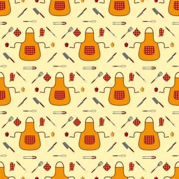 Kitchen seamless pattern. Vector Stock Illustration