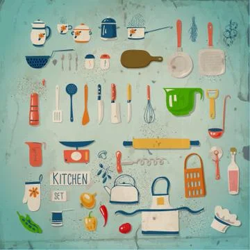Kitchen set Stock Illustration