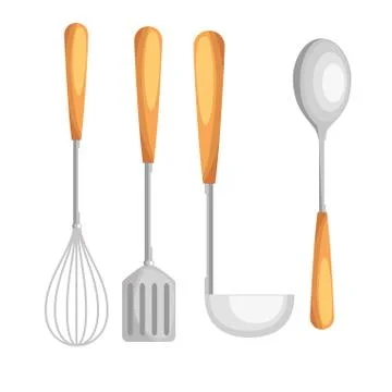 Kitchen set utensils icons 스톡 일러스트