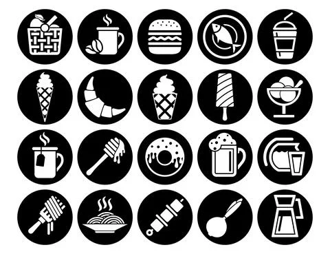 Kitchen Set vector line icons with open path elements for mobile concepts and Stock Illustration