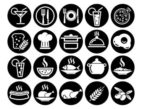 Kitchen Set vector line icons with open path elements for mobile concepts and Stock Illustration