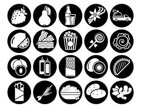 Kitchen Set vector line icons with open path elements for mobile concepts and Stock Illustration