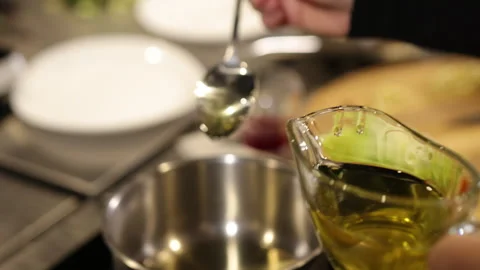 Kitchen setting, cooking oil, kitchen prep Stock-Footage 287622080