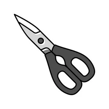 Kitchen shears color icon vector illustration Stock Illustration