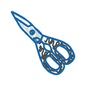 Kitchen shears icon doodle illustration Stock Illustration