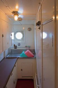 Kitchen on a ship. Stock Photos