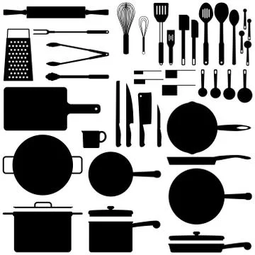 Kitchen silhouettes Stock Illustration