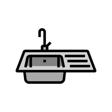 Kitchen sink color icon vector illustration Stock Illustration