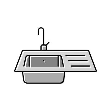 Kitchen sink color icon vector illustration Stock Illustration