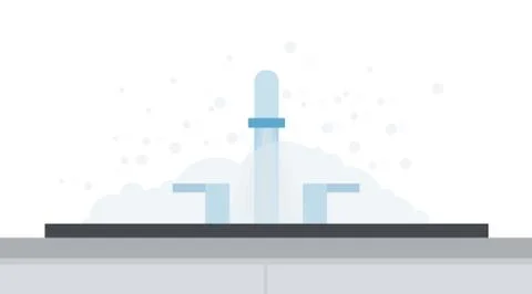 Kitchen sink with crane vector icon flat isolated Illustrazione stock