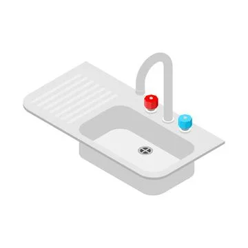 Kitchen sink with drainer. Vector illustration Stock Illustration