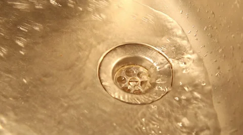 Kitchen sink flow and flush Stock Footage 49684218
