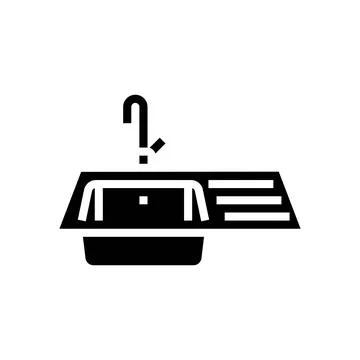Kitchen sink glyph icon vector illustration Stock Illustration